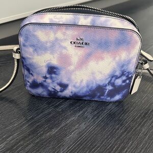 Coach Women's Crossbody Bag - Blue and Pink Tie-Dye